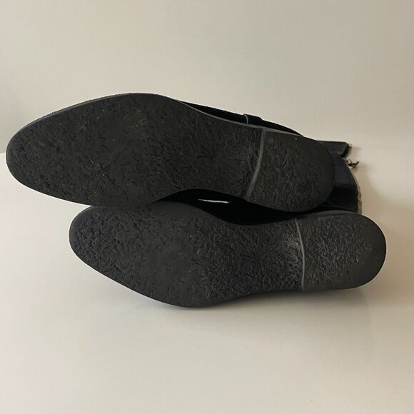 Louis Vuitton Black Suede Zipped Over-The-Knee Boots 37 / US 7 - Picture 10 of 17